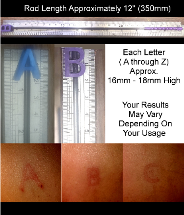 Customized  Evil Stick with your choice of Letter or Shape - 3.0mm Carbon Fiber Rod - 11 Colors Available!