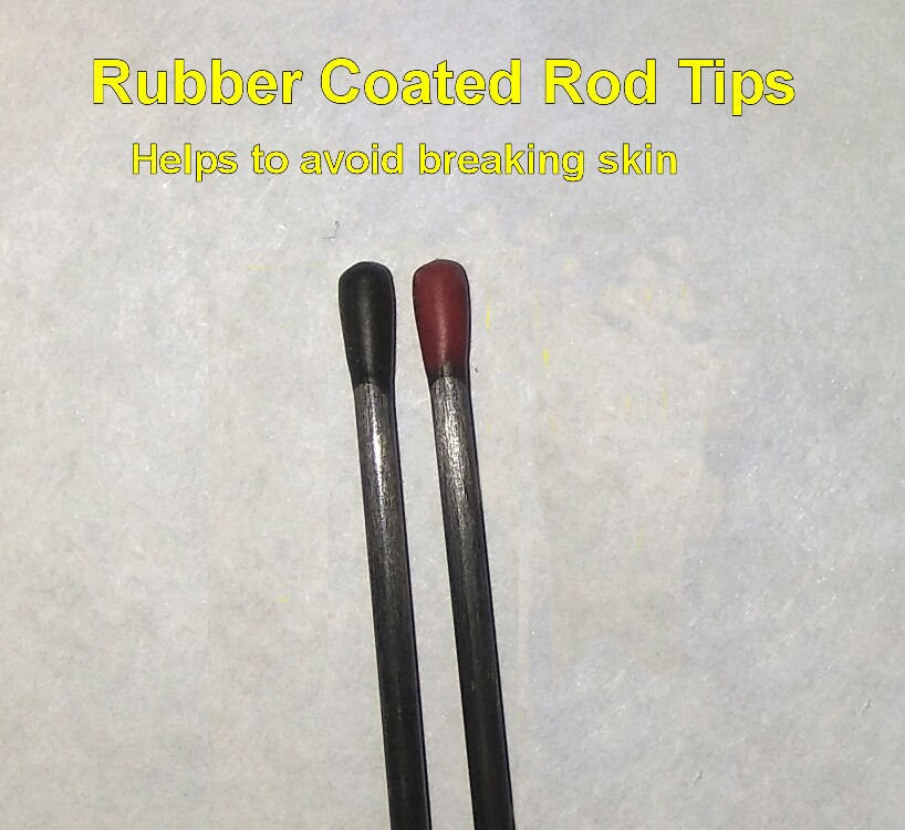 Single BDSM Evil Stick Variations - Carbon Fiber Rods - Available w/Optional Impact Bead - 3 Sizes of Rod Diameters.