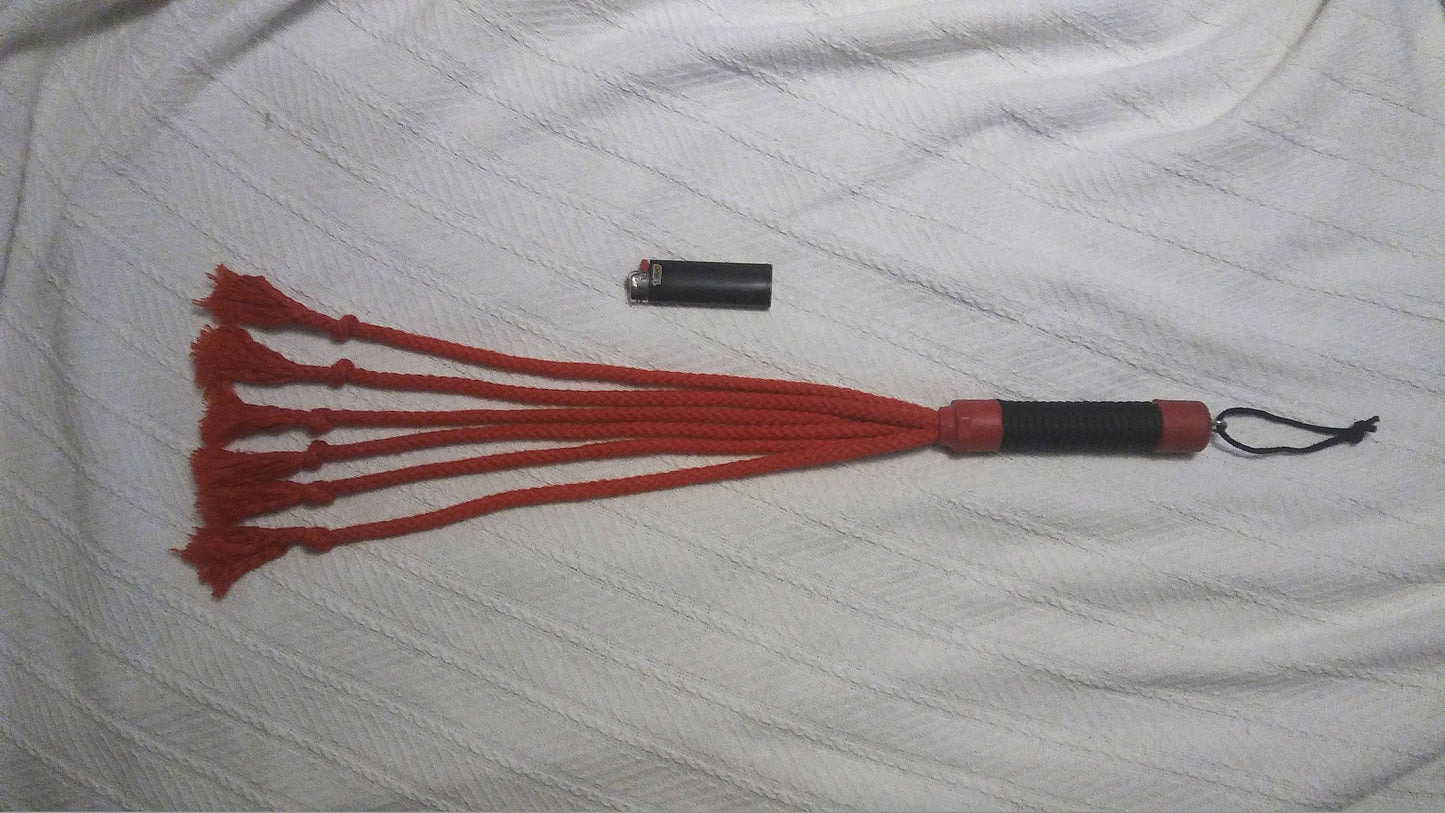 Basic Rope Flogger.  Now Available With Red or Black Rope Falls!