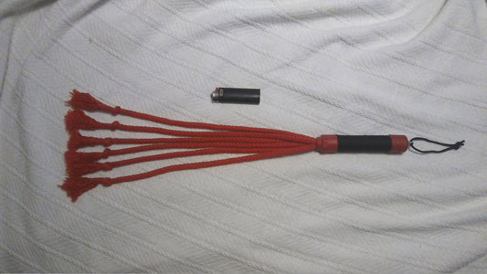 Basic Rope Flogger.  Now Available With Red or Black Rope Falls!