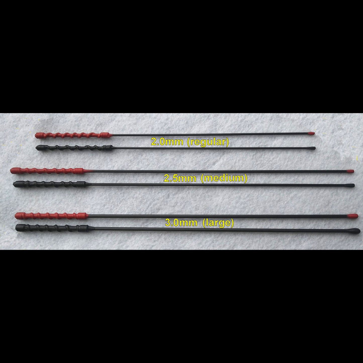 Single BDSM Evil Stick Variations - Carbon Fiber Rods - Available w/Optional Impact Bead - 3 Sizes of Rod Diameters.