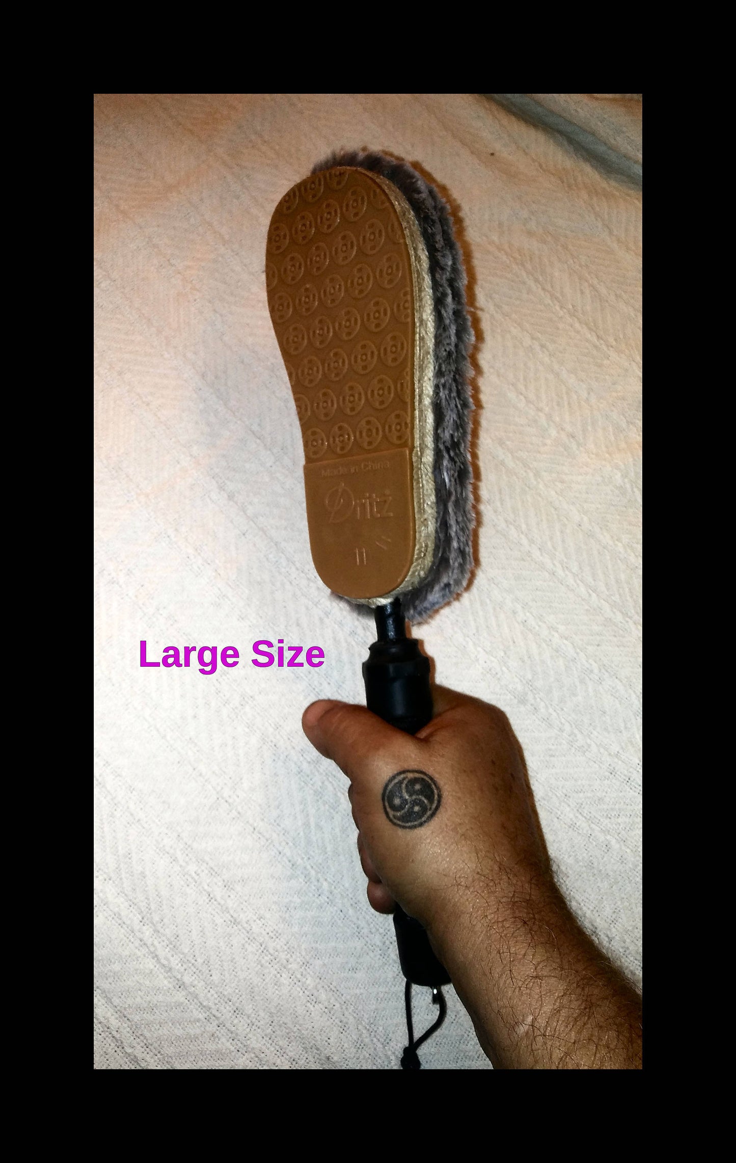 Rubber Sole Shoe Paddle / Soft Fur Side  - Pleasure or Impact! You decide.