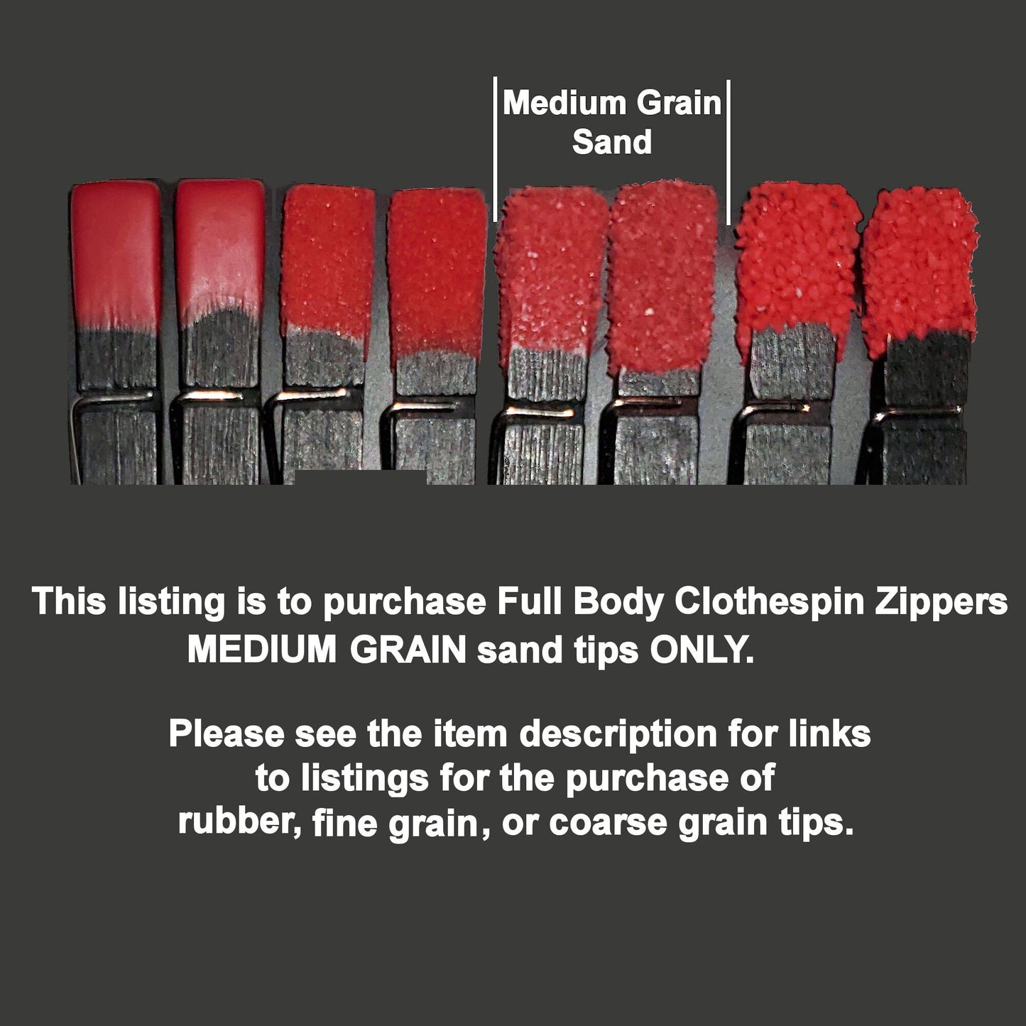 Clothespin Zipper Play With MEDIUM GRAIN Sand Tips. NEW Clothespin & Tip Colors Available! Serious Sadists and Masochists only!