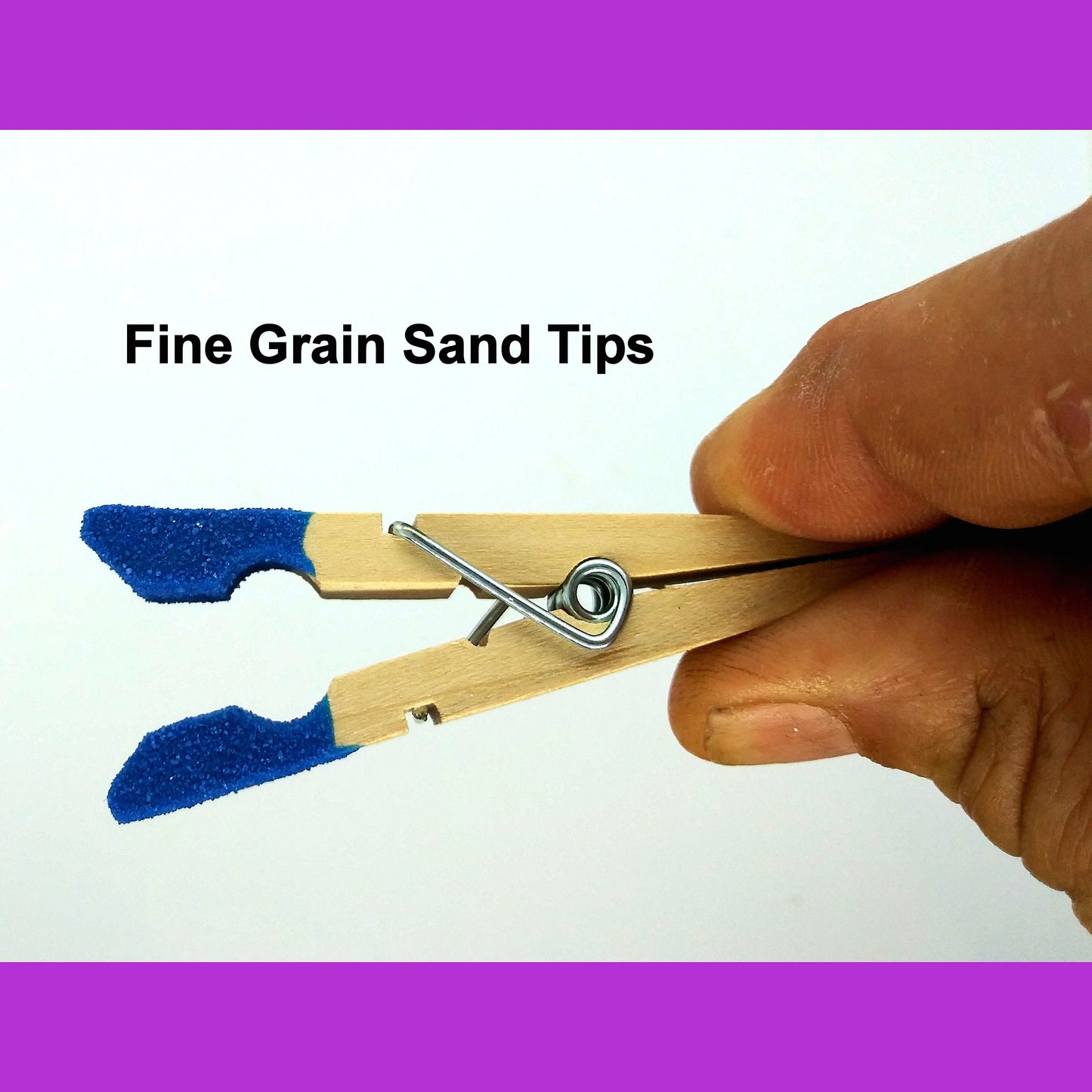 6 Pin Mini Zipper With FINE GRAIN Sand Tips.  NEW Clothespin & Sand Tip Colors Available. Serious Sadists/Masochists only!