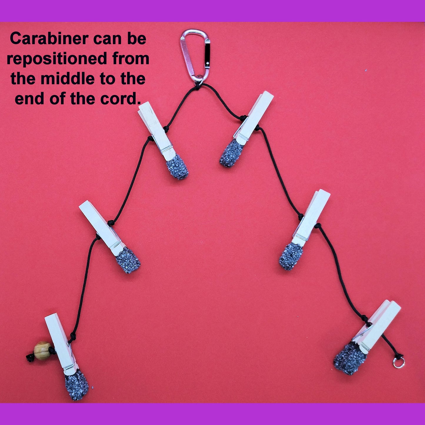 6 Pin Mini Zipper Play With COARSE GRAIN Sand Tips.  NEW Clothespin & Sand Tip Colors Available. Serious Sadists/Masochists only!