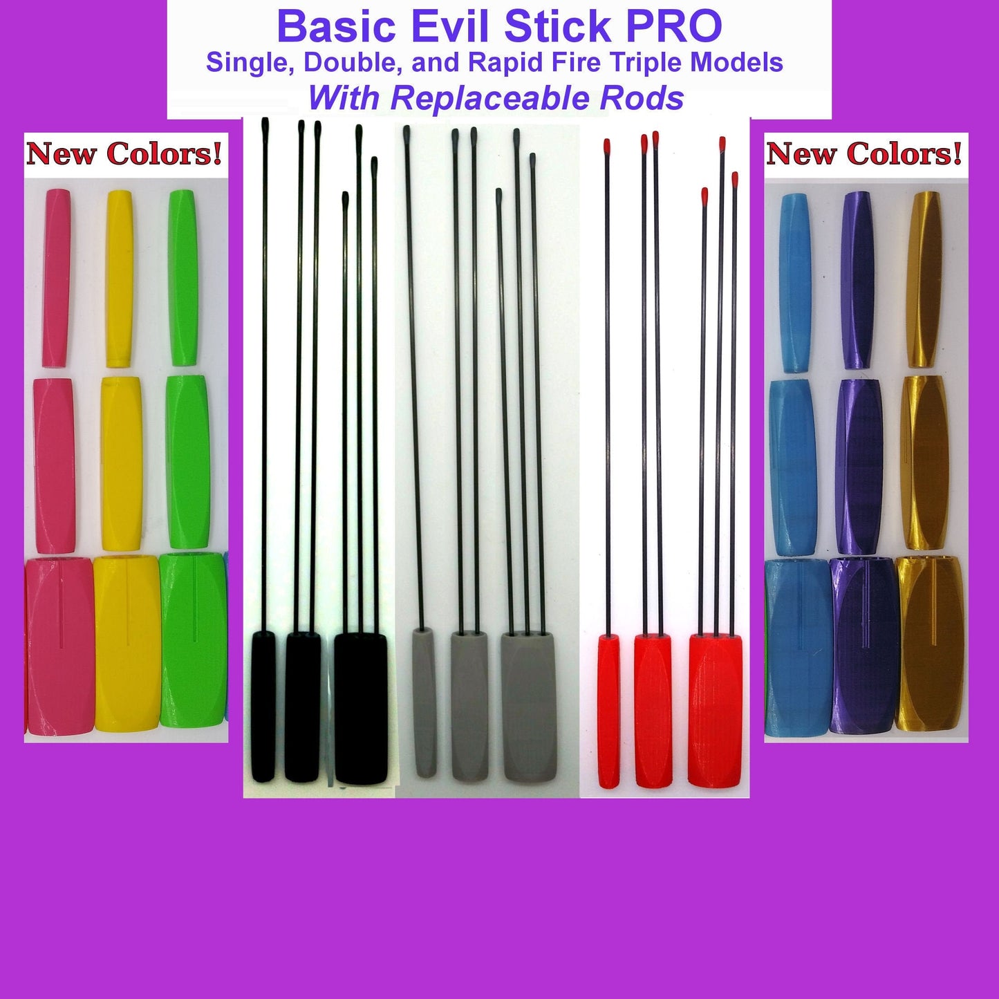 Suck / Evil Stick PRO 3D Printed -WARNING! Only for a serious sadist! (Single, Double, & Rapid Fire Triple) Replaceable rods!