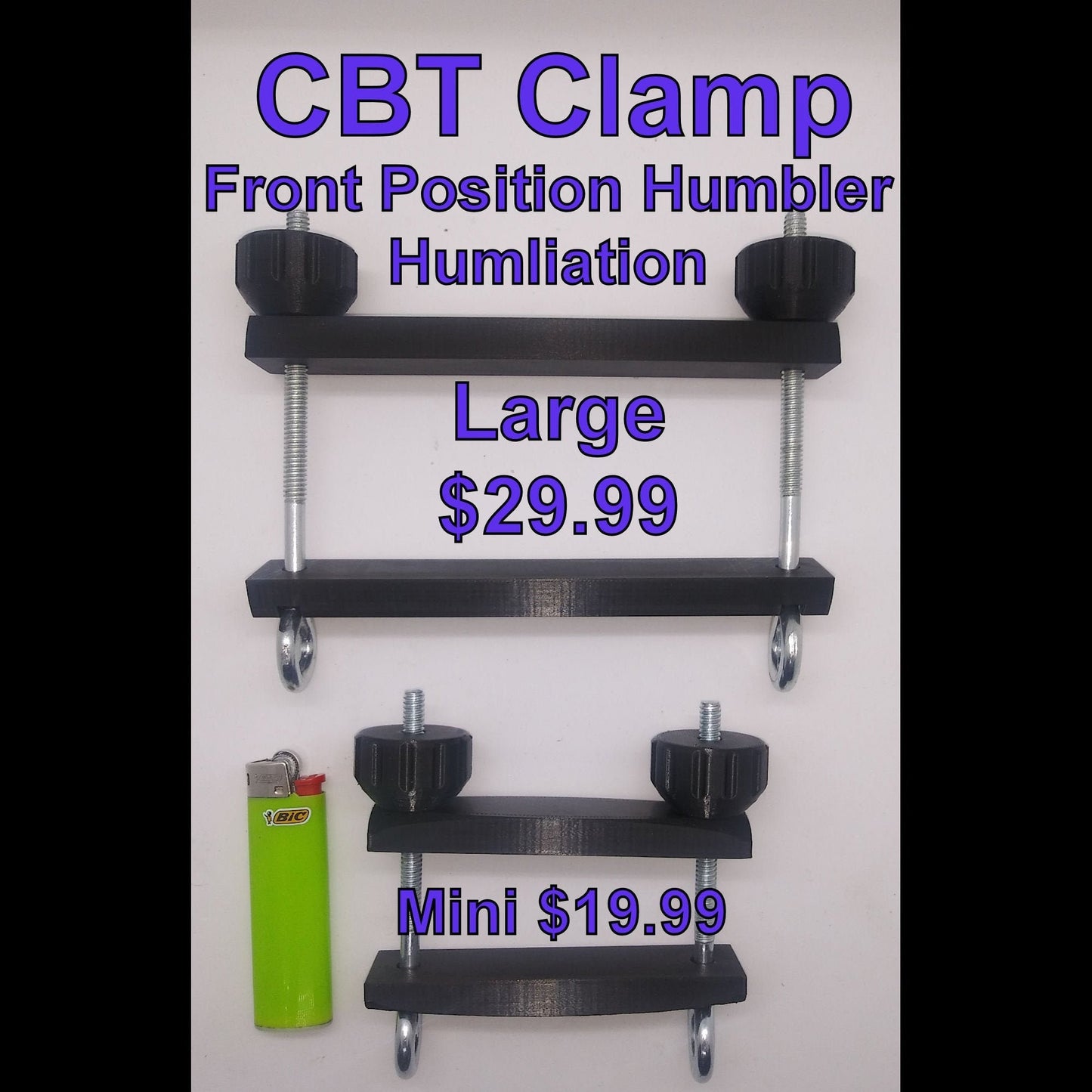 BDSM CBT Clamp / Forward Humbler Humiliation / Play Clamp - Optional Accessories Leash Attachment