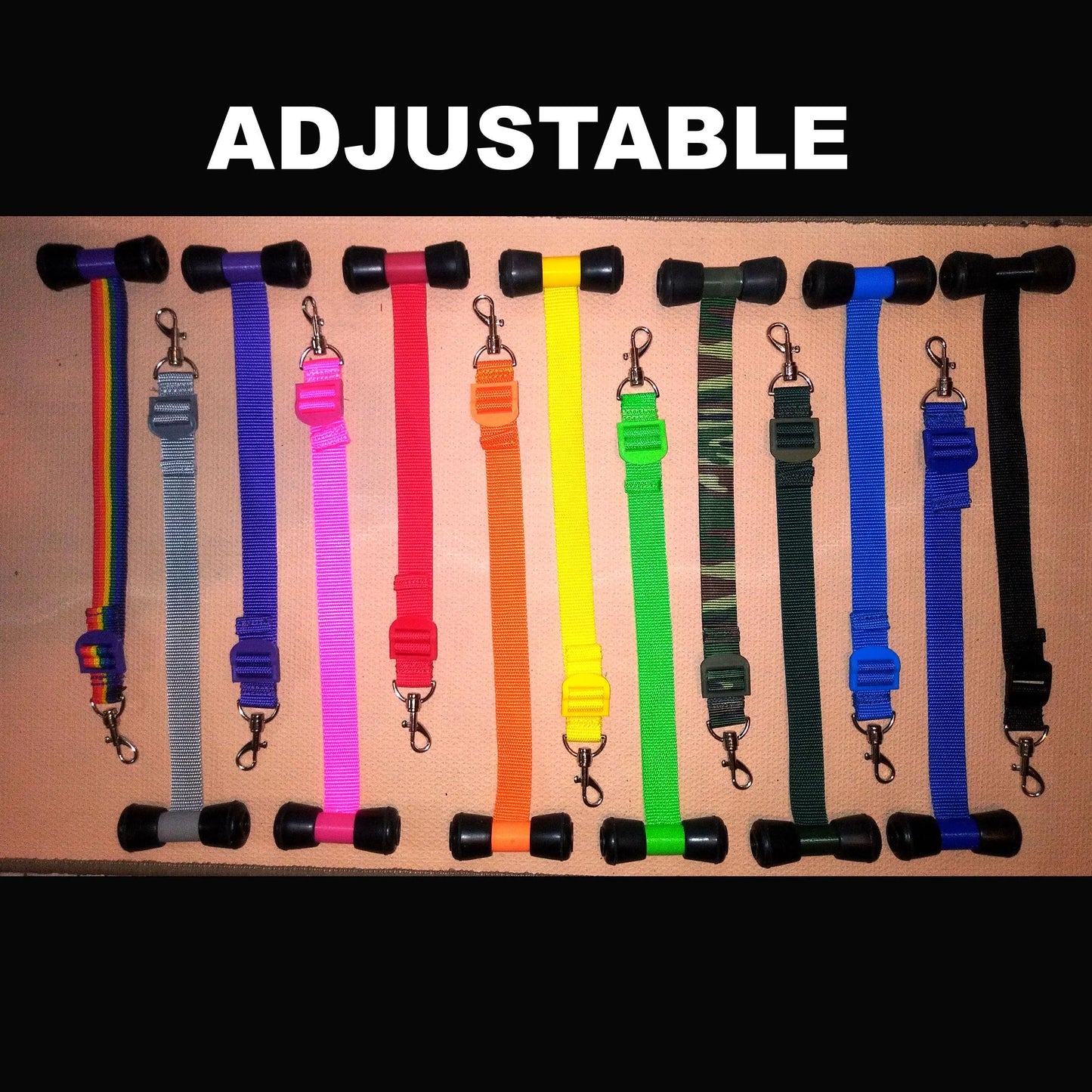 Over Door Suspension Hook  - Restrain on Any Door  Basic & Adjustable lengths available. NEW! OPTIONAL Cuffs Now Available.